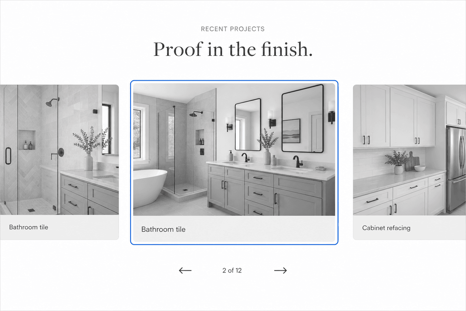 Option B centered filmstrip mockup
