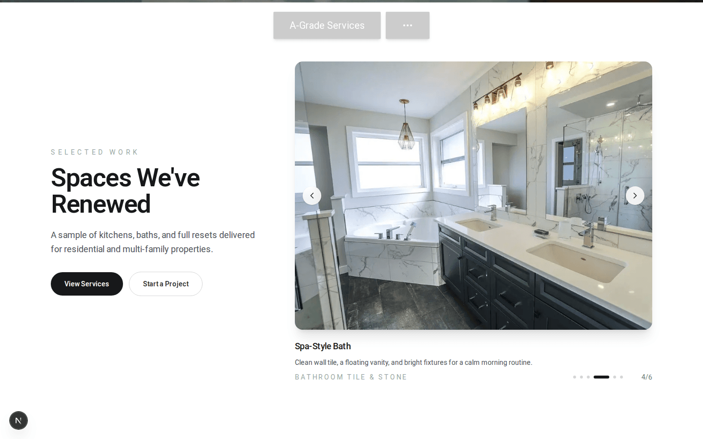 Updated Selected Work section with project copy and featured image
